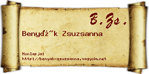 Benyák Zsuzsanna névjegykártya